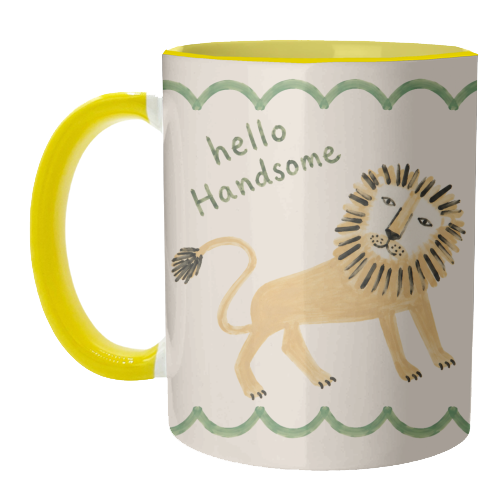 Hello Handsome - unique mug by Ms Doodle