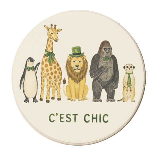 c'est chic - personalised beer coaster by Ms Doodle
