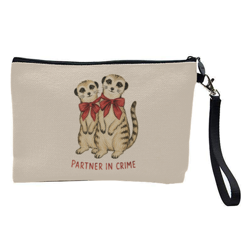 Meerkats - Partners in Crime - pretty makeup bag by Ms Doodle