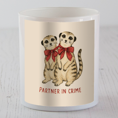 Meerkats - Partners in Crime - scented candle by Ms Doodle