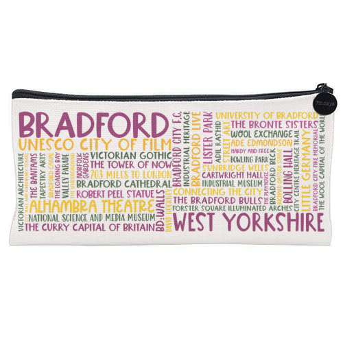 Bradford Mug Design - flat pencil case by All About Words Designs