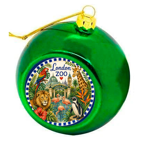 London Zoo - colourful christmas bauble by Ms Doodle