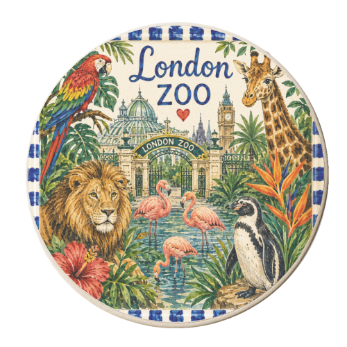 London Zoo - personalised beer coaster by Ms Doodle