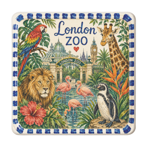 London Zoo - personalised beer coaster by Ms Doodle
