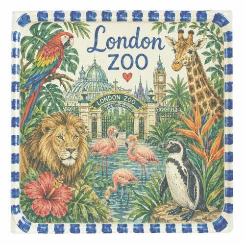 London Zoo - personalised beer coaster by Ms Doodle