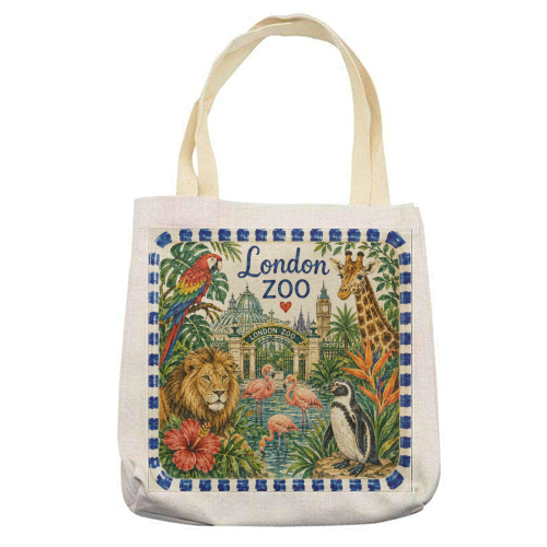 London Zoo - printed canvas tote bag by Ms Doodle