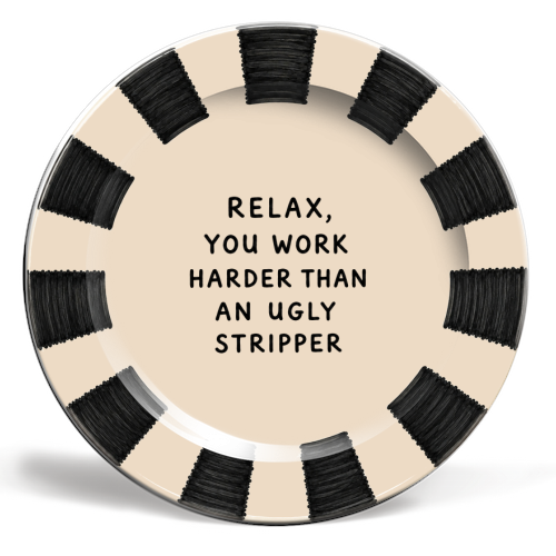 Relax - ceramic dinner plate by Ms Doodle