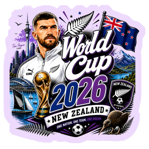 World Cup - New Zealand - Die Cut Sticker by Lilly Rose