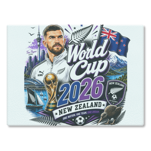 World Cup - New Zealand - glass chopping board by Lilly Rose