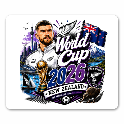 World Cup - New Zealand - mouse mat by Lilly Rose