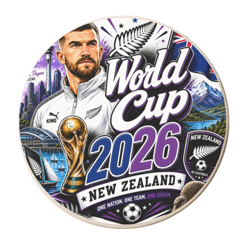 World Cup - New Zealand - personalised beer coaster by Lilly Rose