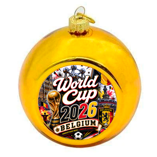 World Cup - Belgium - colourful christmas bauble by Lilly Rose