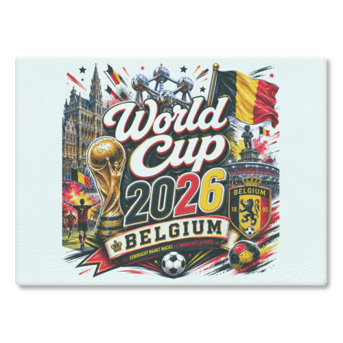 World Cup - Belgium - glass chopping board by Lilly Rose