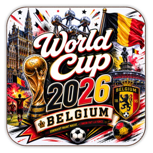 World Cup - Belgium - personalised beer coaster by Lilly Rose