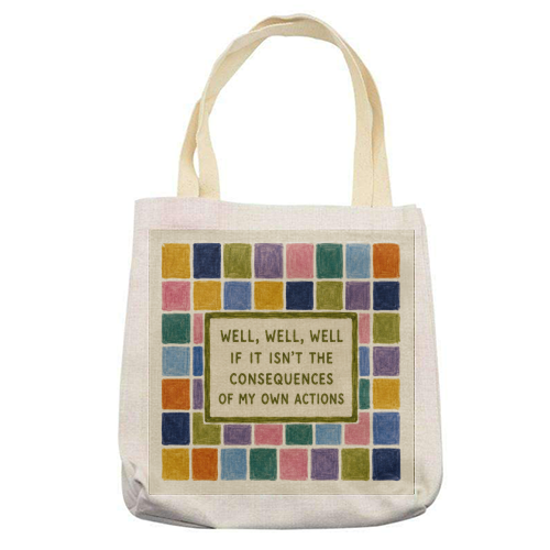 Well, Well, Well. - printed canvas tote bag by Ms Doodle