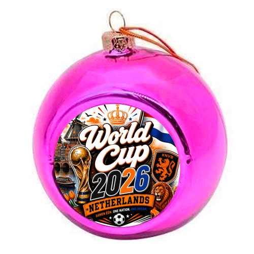 World Cup - Netherlands - colourful christmas bauble by Lilly Rose
