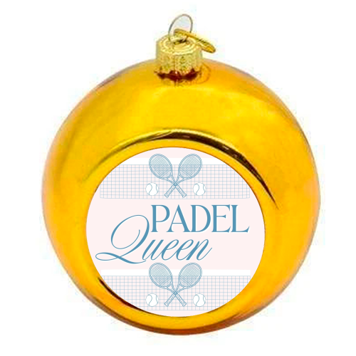 Padel Queen - colourful christmas bauble by Lilly Rose