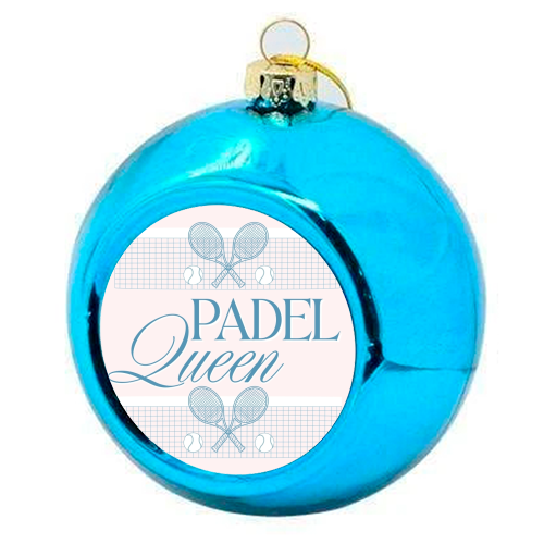 Padel Queen - colourful christmas bauble by Lilly Rose