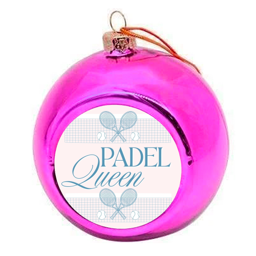 Padel Queen - colourful christmas bauble by Lilly Rose