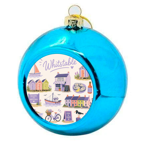 Whimsical Whitstable - colourful christmas bauble by The Yellow Box