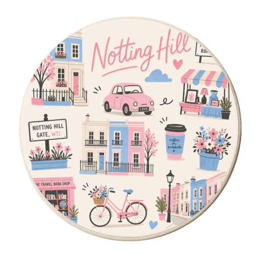 Notting Hill Illustrations! - personalised beer coaster by The Yellow Box