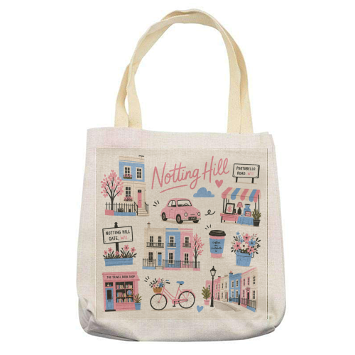 Notting Hill Illustrations! - printed canvas tote bag by The Yellow Box