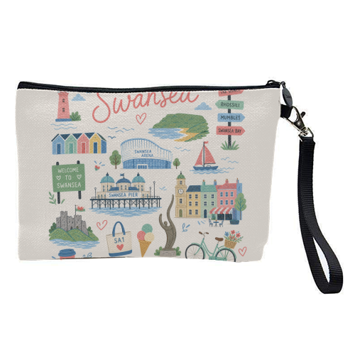 Swansea Postcard - pretty makeup bag by The Yellow Box