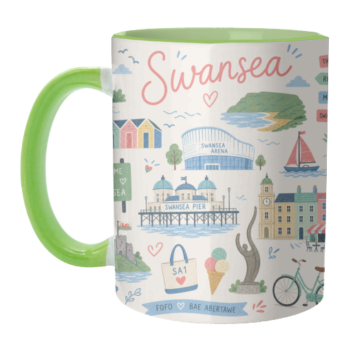 Swansea Postcard - unique mug by The Yellow Box