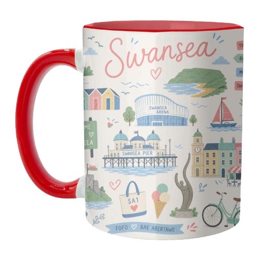 Swansea Postcard - unique mug by The Yellow Box