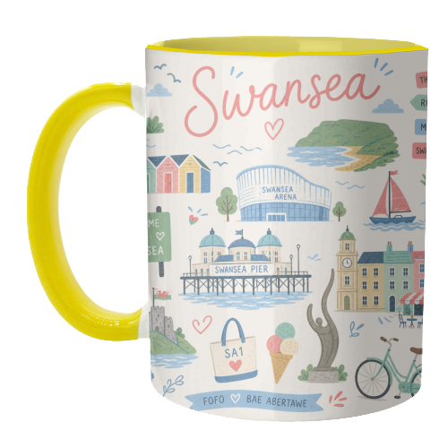 Swansea Postcard - unique mug by The Yellow Box
