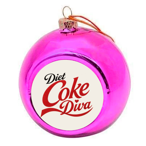 Diet Coke Diva - colourful christmas bauble by Ms Doodle