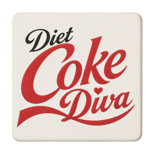 Diet Coke Diva - personalised beer coaster by Ms Doodle