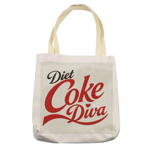 Diet Coke Diva - printed canvas tote bag by Ms Doodle