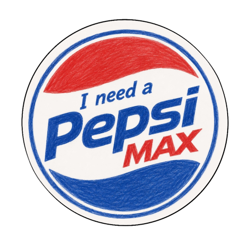 I need a Pepsi Max - Circle Sticker by Ms Doodle