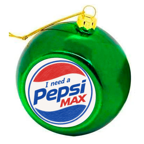 I need a Pepsi Max - colourful christmas bauble by Ms Doodle