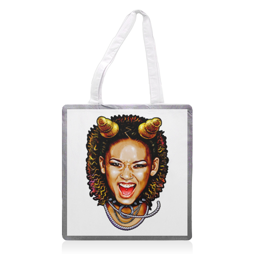 SPICY SCARE - printed canvas tote bag by Jock Mooney
