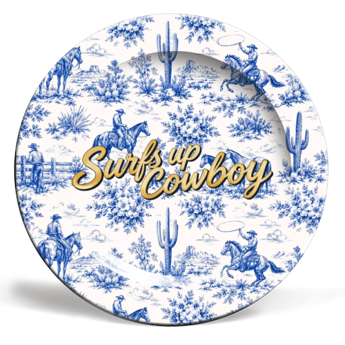 Hey Cowboy - ceramic dinner plate by Lilly Rose