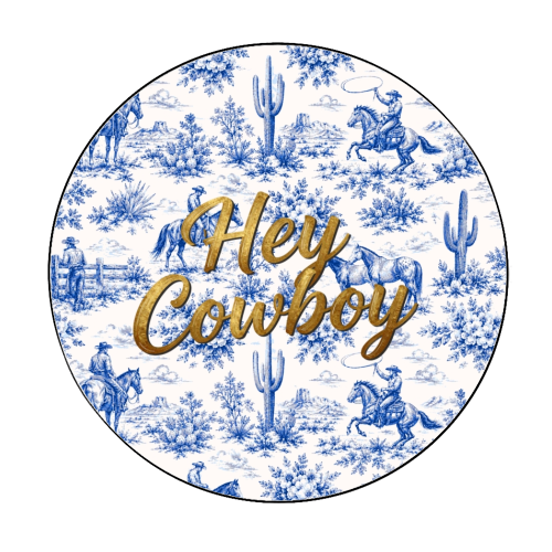 Hey Cowboy - Circle Sticker by Lilly Rose