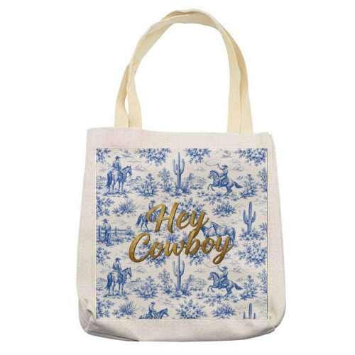Hey Cowboy - printed canvas tote bag by Lilly Rose