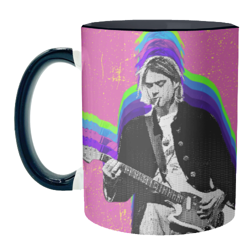 Kurt Cobain - Pink - unique mug by Nida Designs