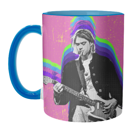 Kurt Cobain - Pink - unique mug by Nida Designs