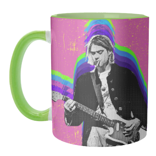 Kurt Cobain - Pink - unique mug by Nida Designs