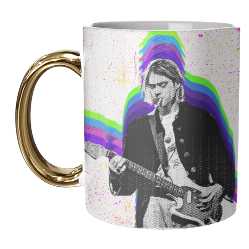 Kurt Cobain - Blue - unique mug by Nida Designs