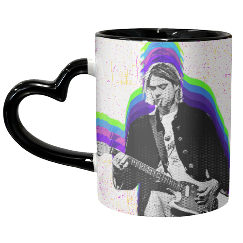 Kurt Cobain - Blue - unique mug by Nida Designs