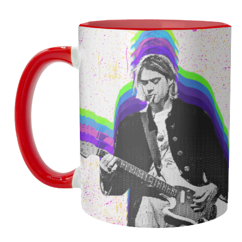 Kurt Cobain - Blue - unique mug by Nida Designs