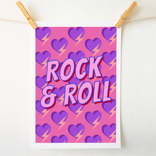 Rock & Roll Lover - A1 - A4 art print by Nida Designs