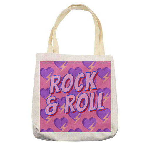 Rock & Roll Lover - printed canvas tote bag by Nida Designs