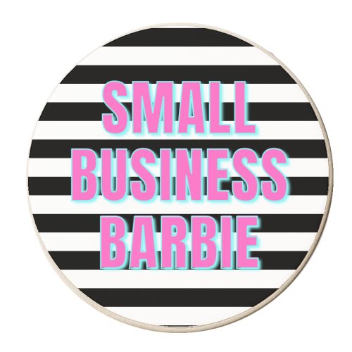 Small Business Barbie - personalised beer coaster by Nida Designs