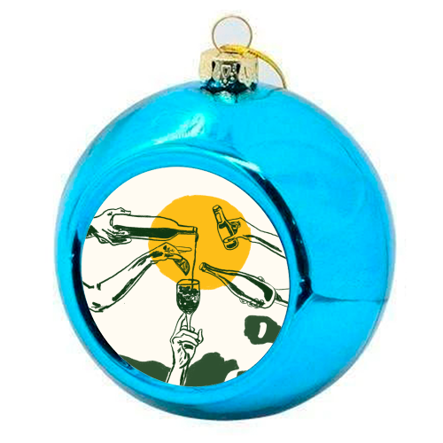 Sunset Cocktail Summer Cheers Illustration - colourful christmas bauble by EZbie