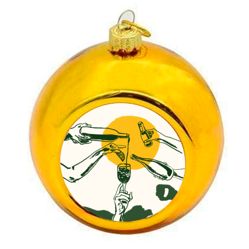Sunset Cocktail Summer Cheers Illustration - colourful christmas bauble by EZbie
